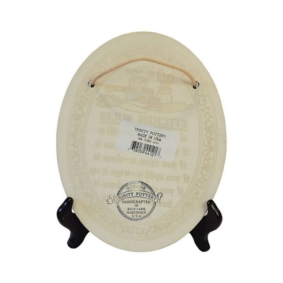 Trinity Pottery Handcrafted Kitchen Rules Hanging Plaque - Picture 2 of 5